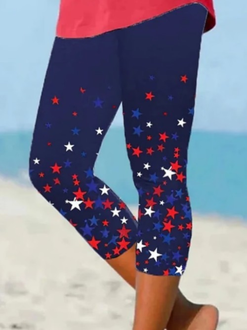 Capri Broek met Elastische Taille - Casual Zomerbroek voor D