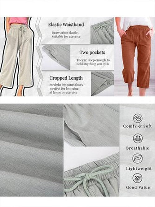 Linnen broek hoge taille comfortabel losvallend
