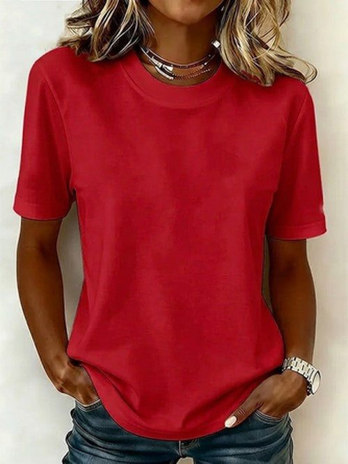 Wit T-shirt met Print Korte Mouw Ronde Hals Zomer