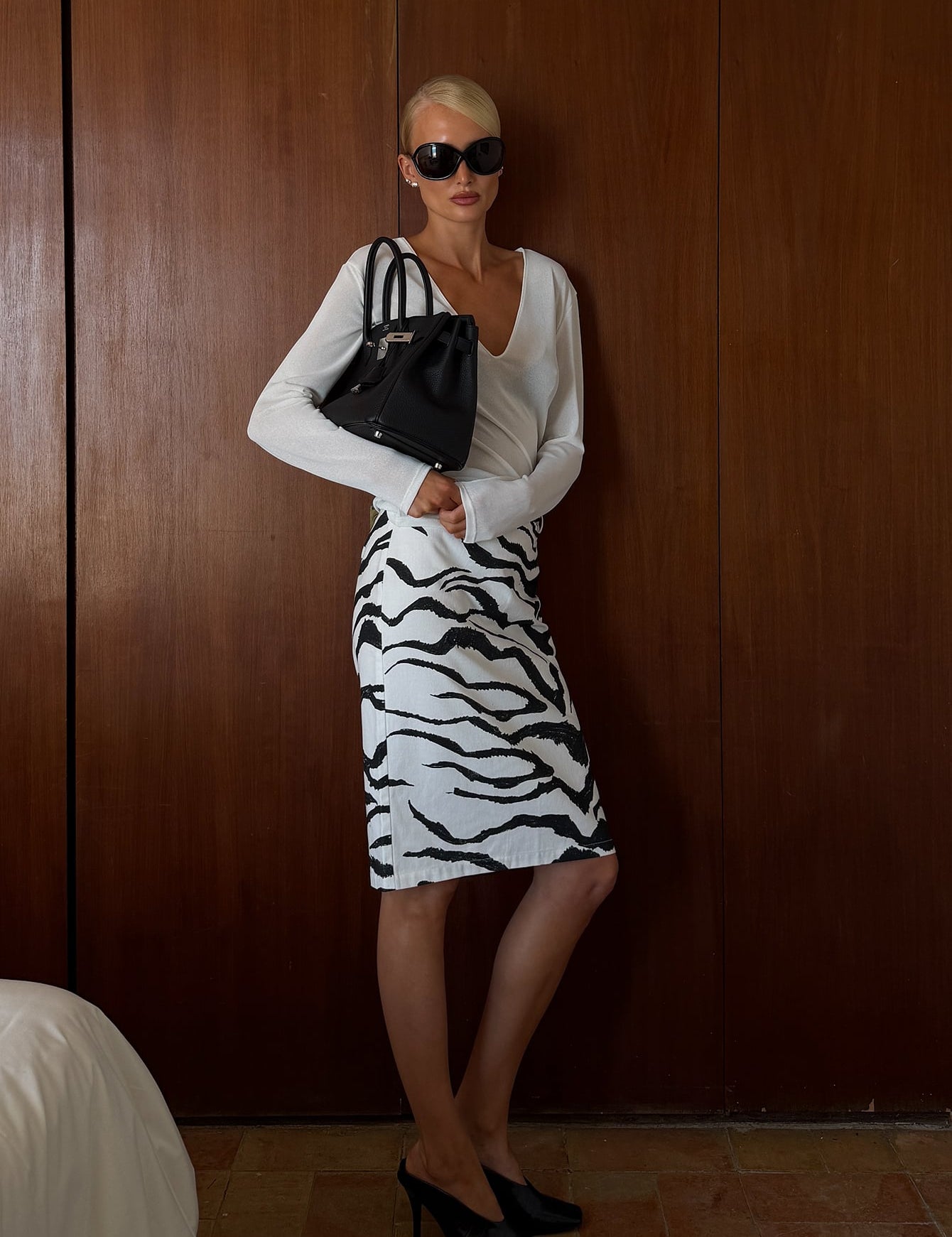 Zebra Print Rok Midden Taille – Casual Chic